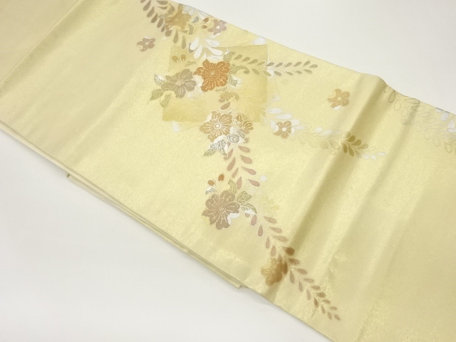 紙布金彩螺鈿色紙に辻が花模様名古屋帯
